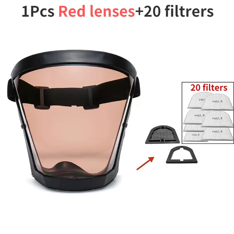Kitchen Transparent Full Face Shield Home Oil-splash Proof Eye Facial Anti-fog Head Cover Safety Glasses