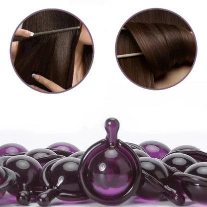 Cápsula de vitaminas para el cabello Aceite de queratina Restauración rápida Cuidado del cabello suave y brillante Nutrir Reparar el cabello dañado Tratamiento para la división Producto