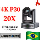 4K/1080P SDI NDI PTZ Camera 10X/20X Optical Zoom, HDMI/USB/POE | IP Live Streaming Camera for Church/Meeting/Broadcast (Youtube)