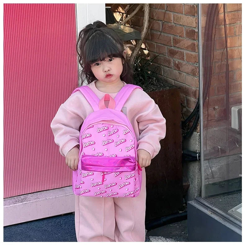 Kawaii Barbie Cartoon Anime Fashion Backpack Girl Barbie Princess Backpack Cute Kindergarten Kids Schoolbag Gift Toys