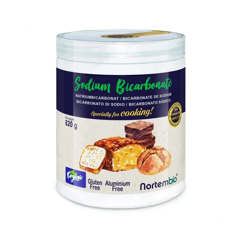 Nortembio 100% natural organic food baking soda 820g |   Cooking and pastry |   Suitable for vegans, celiacs and vegetarians |   E-book included |   Without aluminum