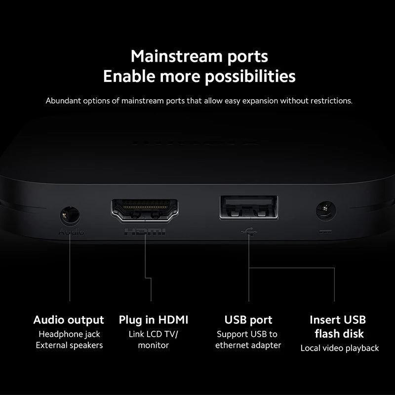 Xiaomi Mi TV Box S 2.ª generación, versión global, 4K Ultra HD, Bluetooth 5.2, 2 GB, 8 GB, Google TV, Asistente de Google, Smart TV Box