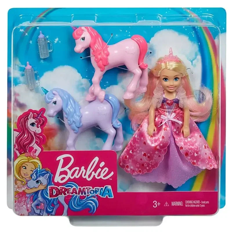 Genuine Barbie Doll Dreamtopia Chelsea Toys for Girls Children Gift Beautiful Princess Baby Doll Toys Unicorn Accessories