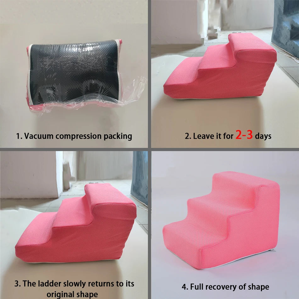 Pet 2/3 Steps High-Density Foam Dog Secure Stairs Ramps Non-Slip Pet Steps for Older Dogs Pet with Joint Pain Sofa Bed Ladder