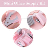 Mini Stapler Staple Punch Hole Tape Machine Set Ins Multifunction StationeryScrapbook Tool Box Office School Student Supplies