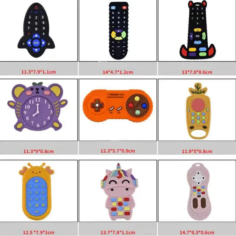Baby Teething Toys Silicone Chew Teether Teethers for Babies Development Baby Rattle Newborn Infant Sensory Baby Toys 0-3-6-12 M