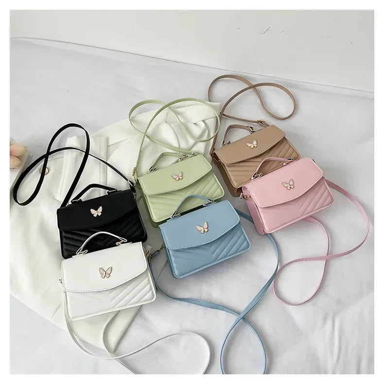 PU Versatile and Fashionable Portable Small Square Bag Single Shoulder Crossbody Bag Luxury Designer Handbag Women's Bags