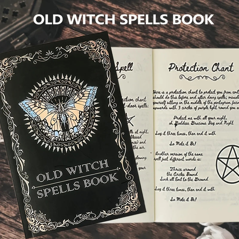 Old Witch Spells Book - Essential Tool for Witches & Wizard Beginners,  Perfect for Birthdays, Easter, Christmas, Halloween Gift
