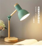 Creative Nordic Table Lamp Wooden Art LED Turn Head Simple Bedside Desk Light/Eye Protection Reading&Bedroom Study Lamp