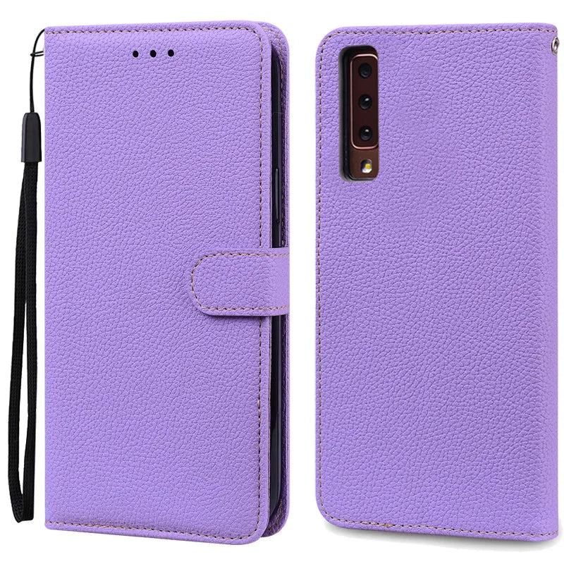 Funda de cuero de lujo con tapa para Samsung Galaxy A7 2018 (SM-A750F)