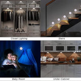 Kit com 2 a 6 unidades de Luz Noturna LED com Sensor de Movimento, Recarregável via USB, 3 Cores de Luz – Ideal para Armários, Guarda-roupas, Escadas e Closets (Sem Fio)