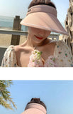 New Sun Hat Women's UV Protection Sun Hat Summer Empty Top Cap Large Brim Outdoor Cycling Face Shade Hat Woman