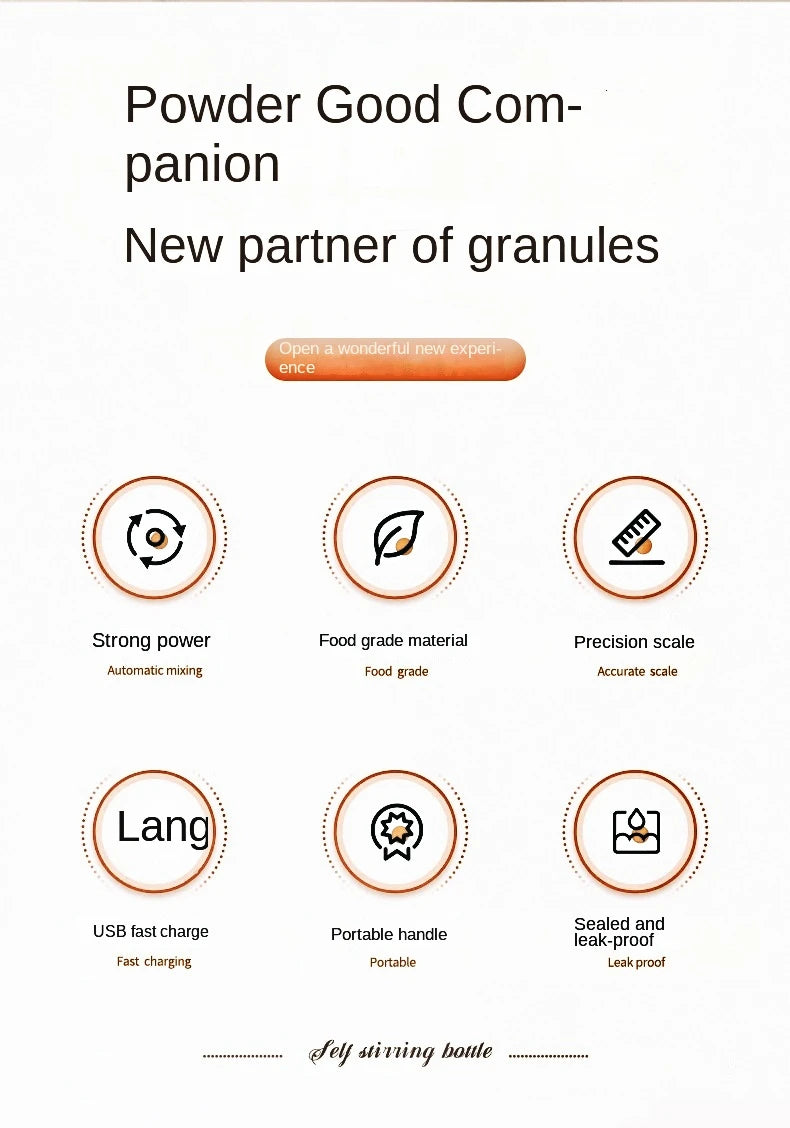 New Self-Stirring Shaker Cup Automatic Stirring Cup for Protein Shakes and Meal Usb Rechargeable Shaker Portable Mixing Cups