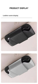 SEAMETAL Cowhide Sun Visor Glasses Holder Premium Leather Wear-Resistant Sunglasses Protective Box Auto Eyeglasses Storage Case