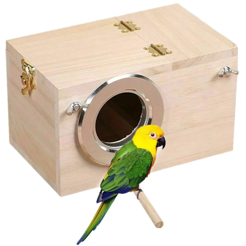 High Quality Wooden Bird Cage Nesting Box Breeding Hatching Nest for Parakeet Budgies Cockatiel Finch Lovebird Parrot Birdhouse