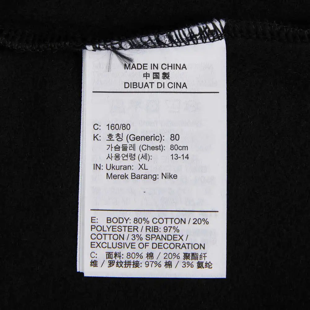 Sudadera con capucha de punto Nike 2024 para niños K NSW CLUB FLC CREW LS HBR FD2992-010