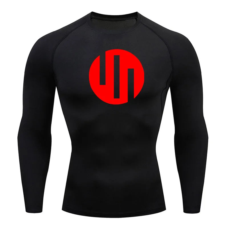Gym Short Sleeve Running T-Shirt Men's Compression Long Sleeve Shirt Sun Protection Quick Drying Sports Top Black Sportswear 4xl