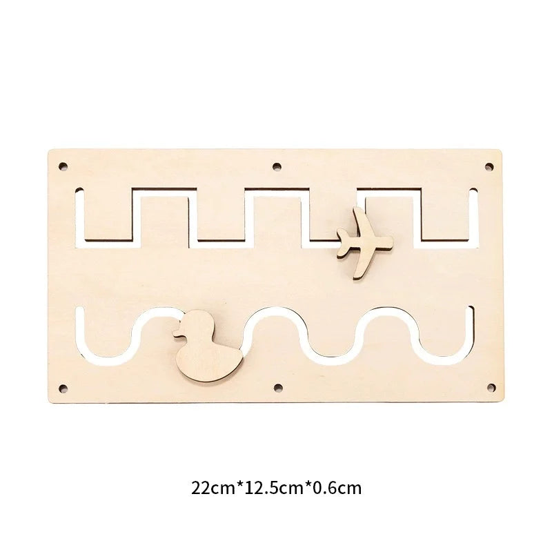 DIY Montessori  Busy Board Material Accessories Rainbow Card Water Pipe Aid Early Education Learning Skill Toy Wooden Toys Gifts
