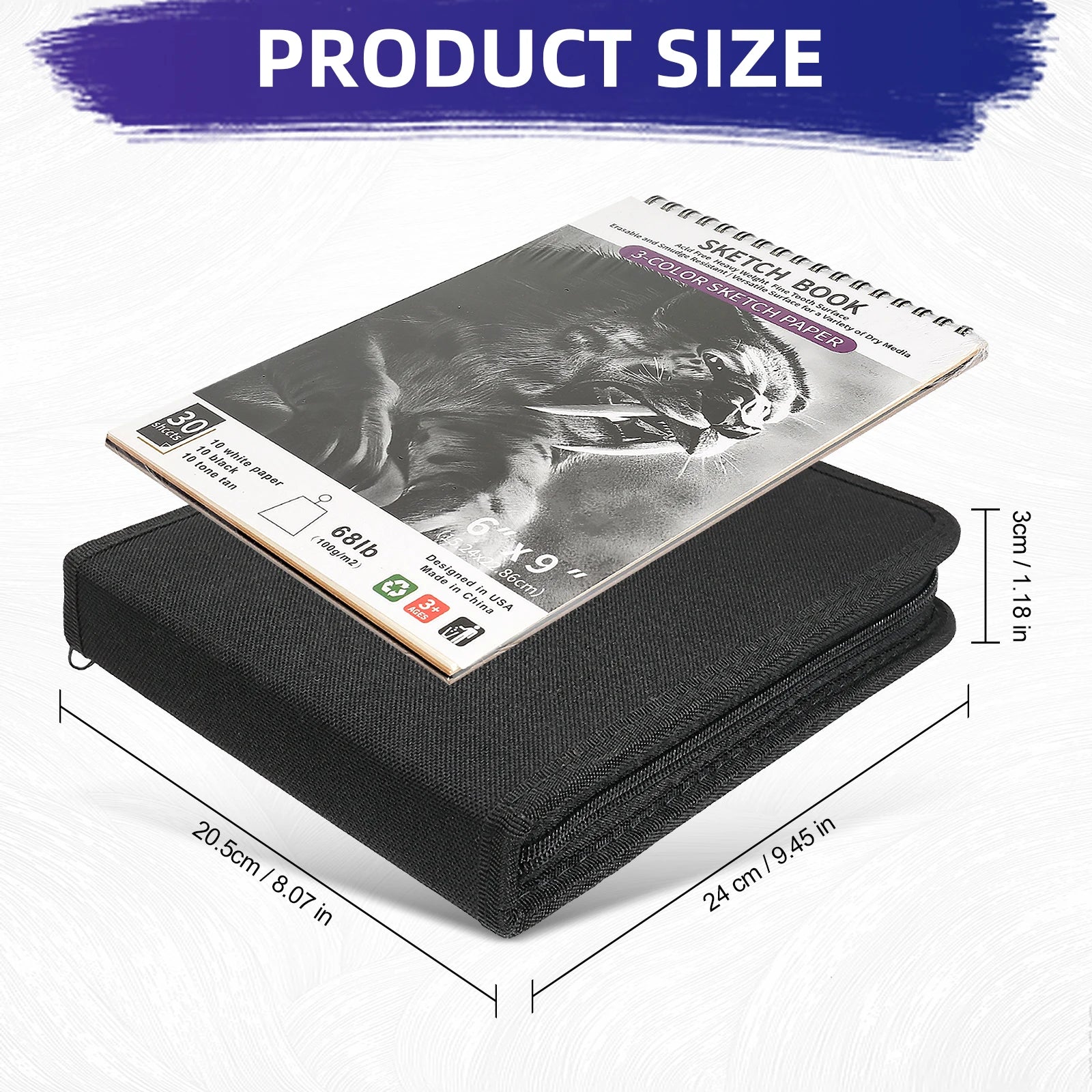 20/54/58/70/144 Drawing And Sketching Kit | Portable Travel Case | Graphite, Charcoal, White Color | Featuring Blending Stump