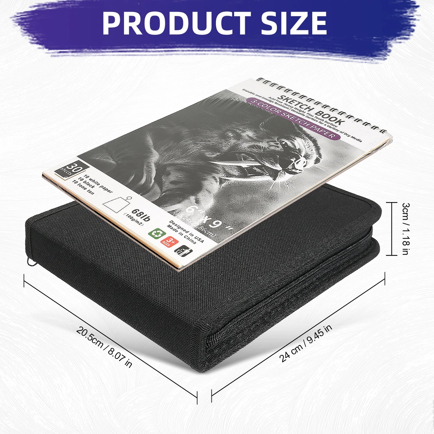 20/54/58/70/144 Drawing And Sketching Kit | Portable Travel Case | Graphite, Charcoal, White Color | Featuring Blending Stump