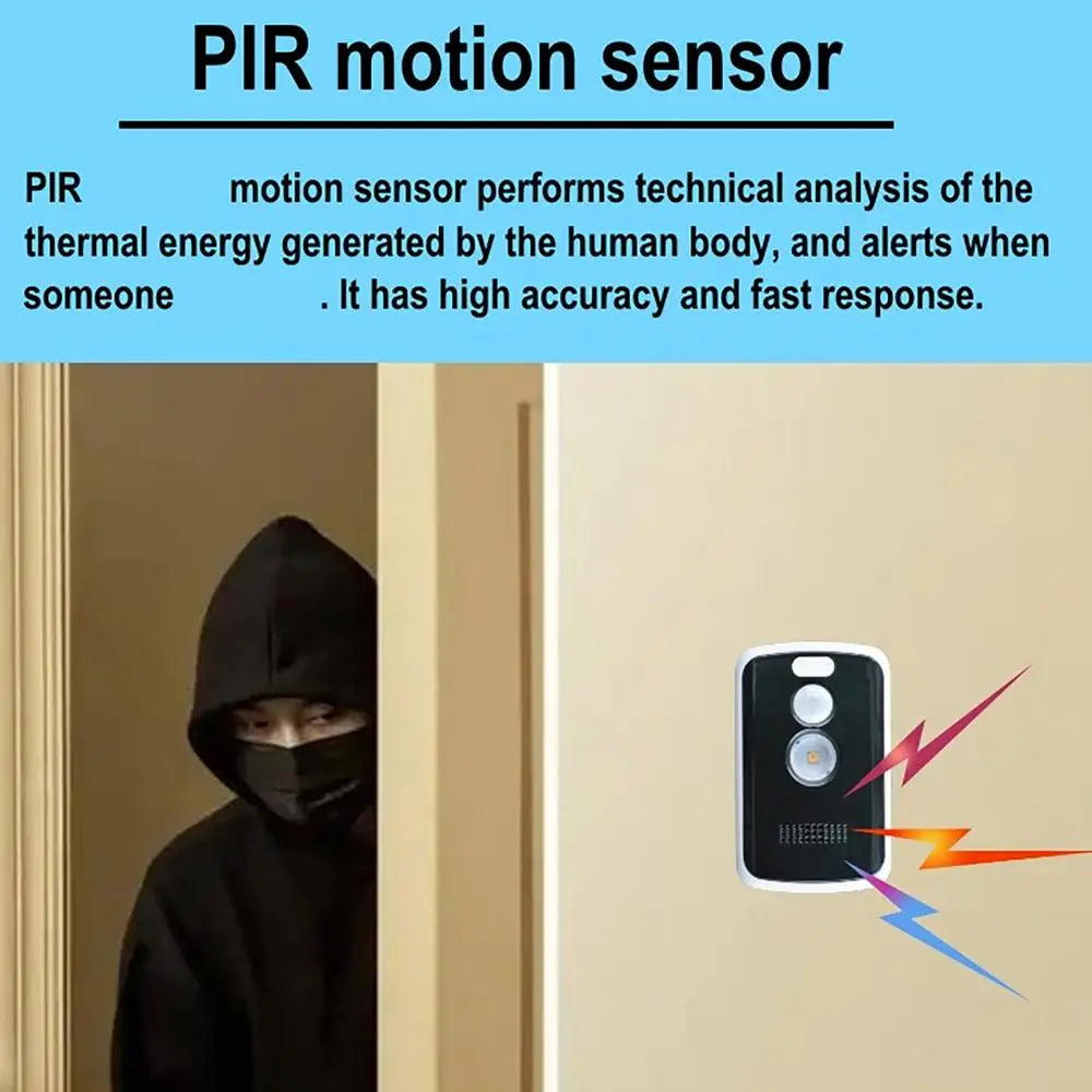 Wireless PIR Infrared Thermal Alarm Remote Control Outdoor Camping Anti-Animal Alarm Human Detection Sensor