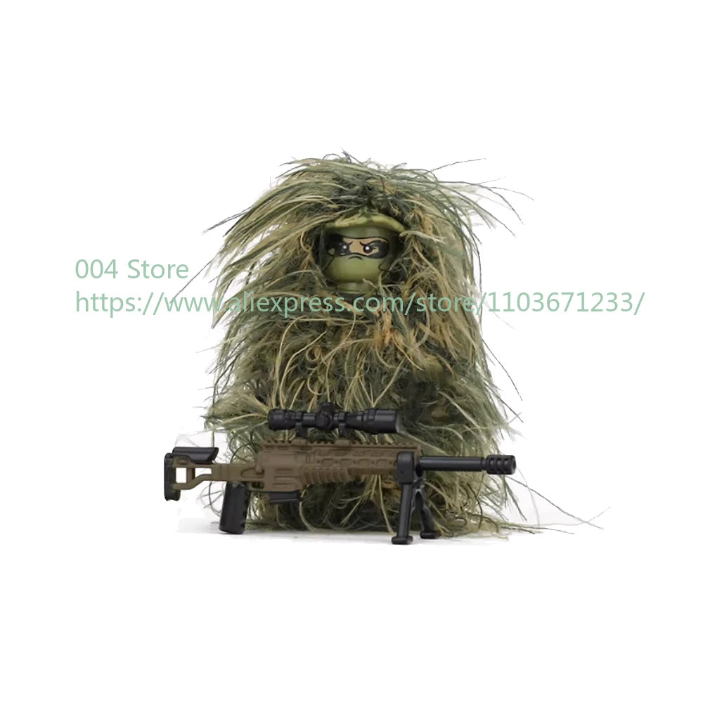 Military Special Forces Action Figure Building Blocks Ghillie Suit Weapons Sniper SWAT Ghost KSK Police Bandit Boy Toy Gift F029