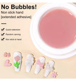LIMEGIRL 15g Non-Stick Extension Gel UV Quick Build Solid Nail Extension Gel 3D Shaping Nail Art Solid Milky Jelly Hard Gel