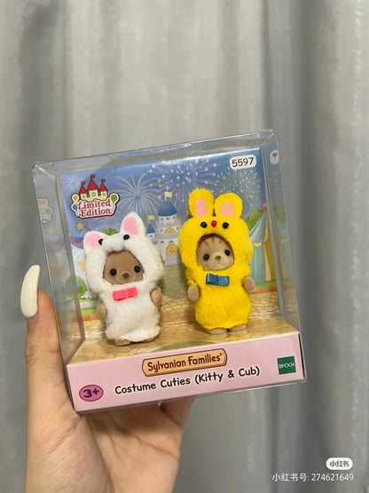Original Sylvanian Families Anime Girl Figures Baby Raincoat Easter Fruit Kawaii Cute Room Decoration Christmas Gift For Kid Toy