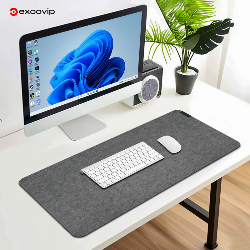 EXCO Large Felt Desk Pad Extended Mouse Keyboard Mat Non-Slip Base Computer Desktop Soft Protector for Gaming Office Home Laptop