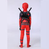 Adult Deadpool Costume Men Women Kids Cosplay Mask Suit Jumpsuit Backpack Knife Accessories Superhero Halloween Costume Child