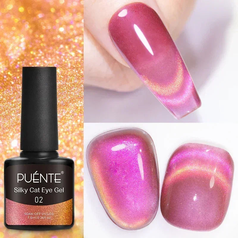 7.5ML Super Shiny Ruby Red Cat Magnetic Gel Nail Polish Wine Red Cat Eye Gel Soak Off Semi-Permanent Nail Varnish For Manicure