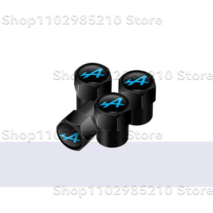 4Pcs/Set A Alpine Logo Car Wheel Tire Valve Stem Caps Dust Rim Covers Decor For Clio Scenic Logan Megane Captur Kadjar Duster