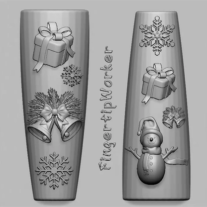 1Pc Chain Ice Flower Fox Spoon Fork Dragon Snake Butterfly 3D Acrylic Mold Nail Art Decorations  DIY Design Silicone Nails Mold