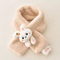 Thick Plush Scarf for Boys Girls Kids Scarf Bib Cute Cartoon Rabbit Faux Fur Neck Protection Warm Shawl Cross Winter 