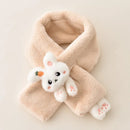 Thick Plush Scarf for Boys Girls Kids Scarf Bib Cute Cartoon Rabbit Faux Fur Neck Protection Warm Shawl Cross Winter 