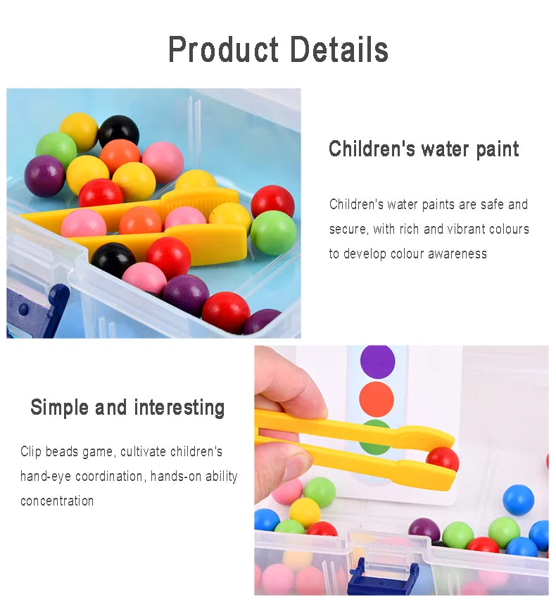 Children's fine motor training toys, concentration training, clip bead game, early education tools, Montessori education