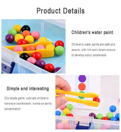 Juguetes de motricidad fina para niños, entrenamiento de concentración, juego de cuentas con pinzas, electrodomésticos de educación temprana, educación Montessori