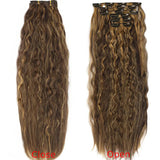 Extensões de cabelo ondulado com clipes conjunto de 6 peças - 55cm com presilhas