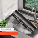 Gunmetal Space Aluminum Kitchen Storage Rack - No-Drill Wall Mounted Multi-Functional Organizer for Spice Jars and Knives