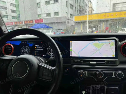 For Jeep Wrangler 2018-2022 Carplay LCD Instrument Panel Dual Screen Android Multimedia Video Player GPS Navigation Android Auto
