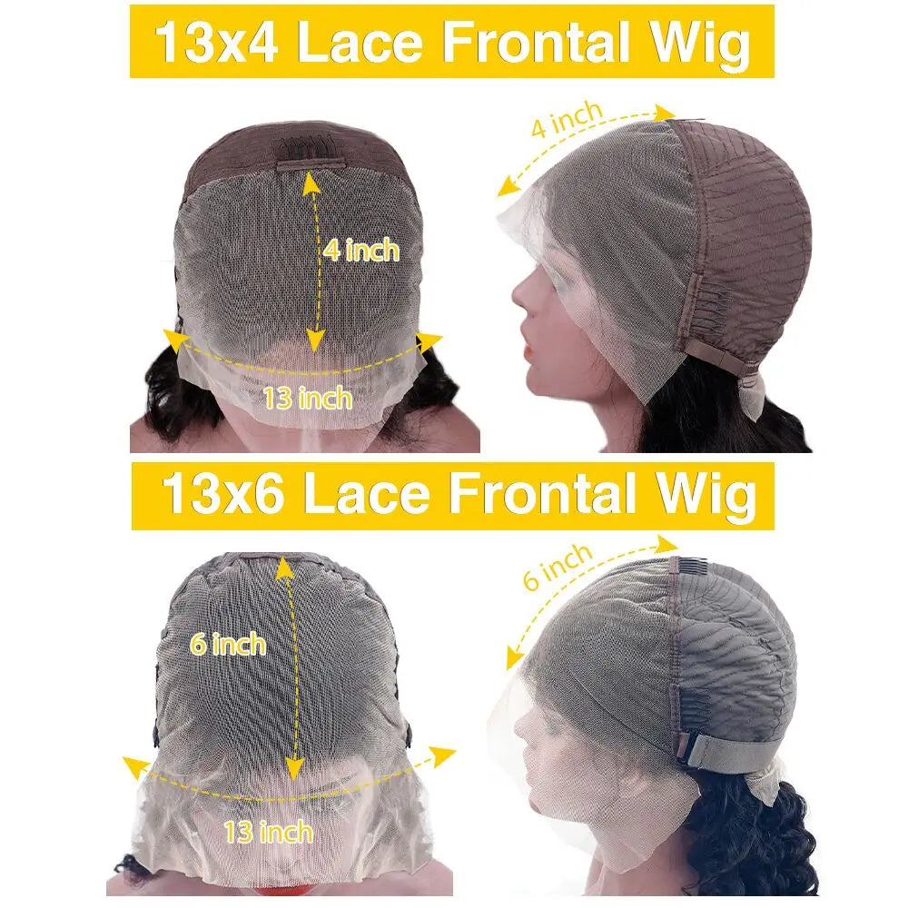 HD Transparent Deep Wave Frontal Wig 13x4/13x6 Curly Lace Front Human Hair Wigs For Women Wet And Wavy Water 5x5 Closure Wig