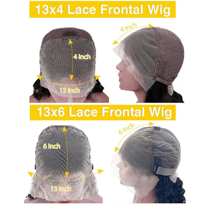HD Transparent Deep Wave Frontal Wig 13x4/13x6 Curly Lace Front Human Hair Wigs For Women Wet And Wavy Water 5x5 Closure Wig
