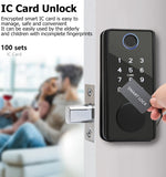 RAYKUBE DS01 BLE TT Lock Smart Fingerprint Deadbolt Lock with Latch/Door Sensor Auto Lock Key/Password/Card/ TT Lock APP Unlock