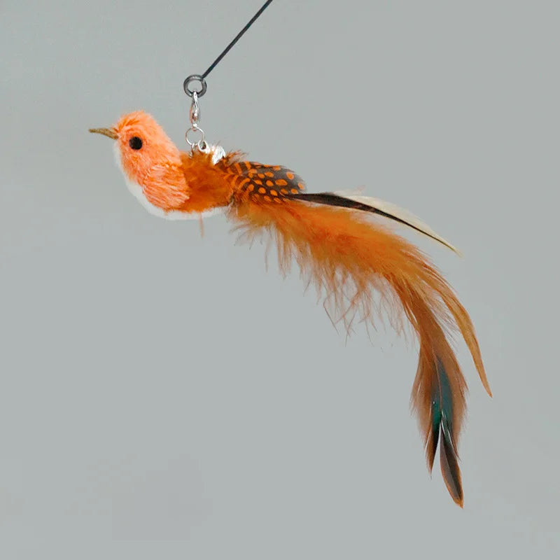 Varita de pájaro/pluma para gato con campana y potente ventosa, manos libres, juguetes interactivos para gatos, ejercicio de caza de gatitos, productos para mascotas