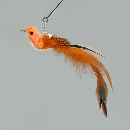 Varita de pájaro/pluma para gato con campana y potente ventosa, manos libres, juguetes interactivos para gatos, ejercicio de caza de gatitos, productos para mascotas