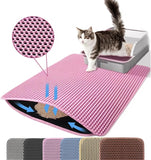 Cat Litter Mat Double Layer Pet Non-Slip Large Cat Litter Box Filter Mat Wear-Resistant Waterproof Anti-Slip Cat Litter Mat