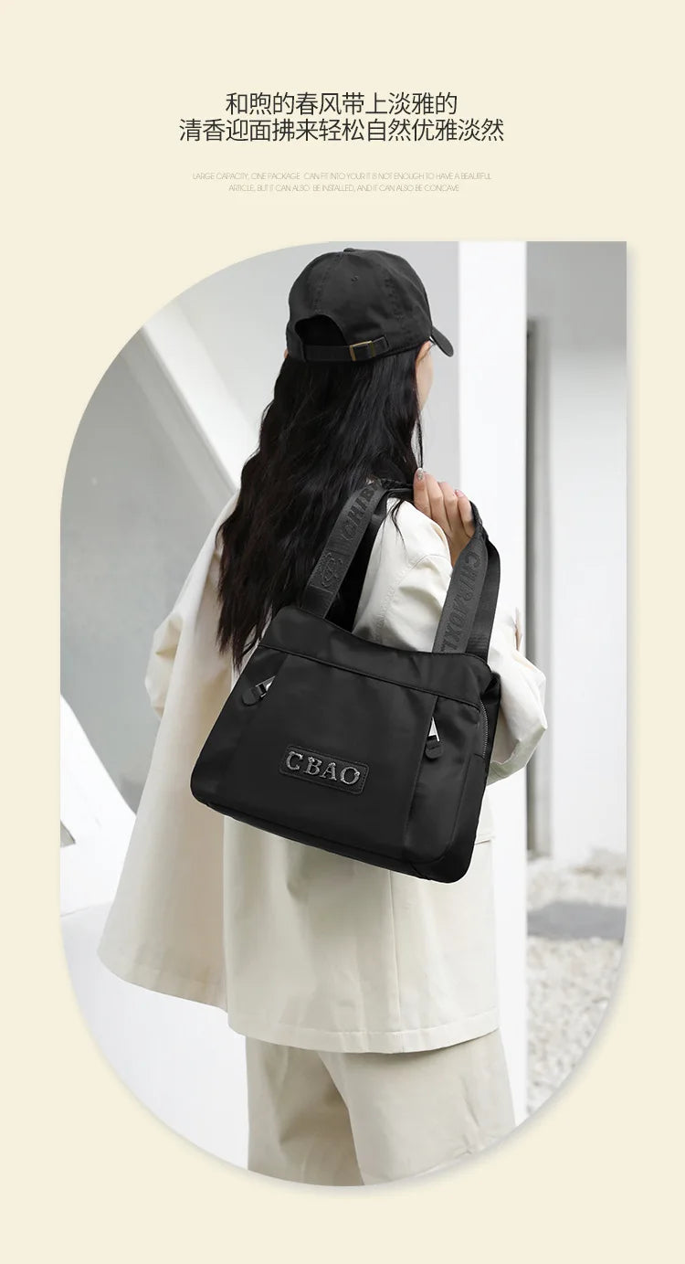 New Women's Bag Luxury Designer Oxford Cloth Handbag Women Shoulder Bag High Quality Fashion Solid Color Female Bags