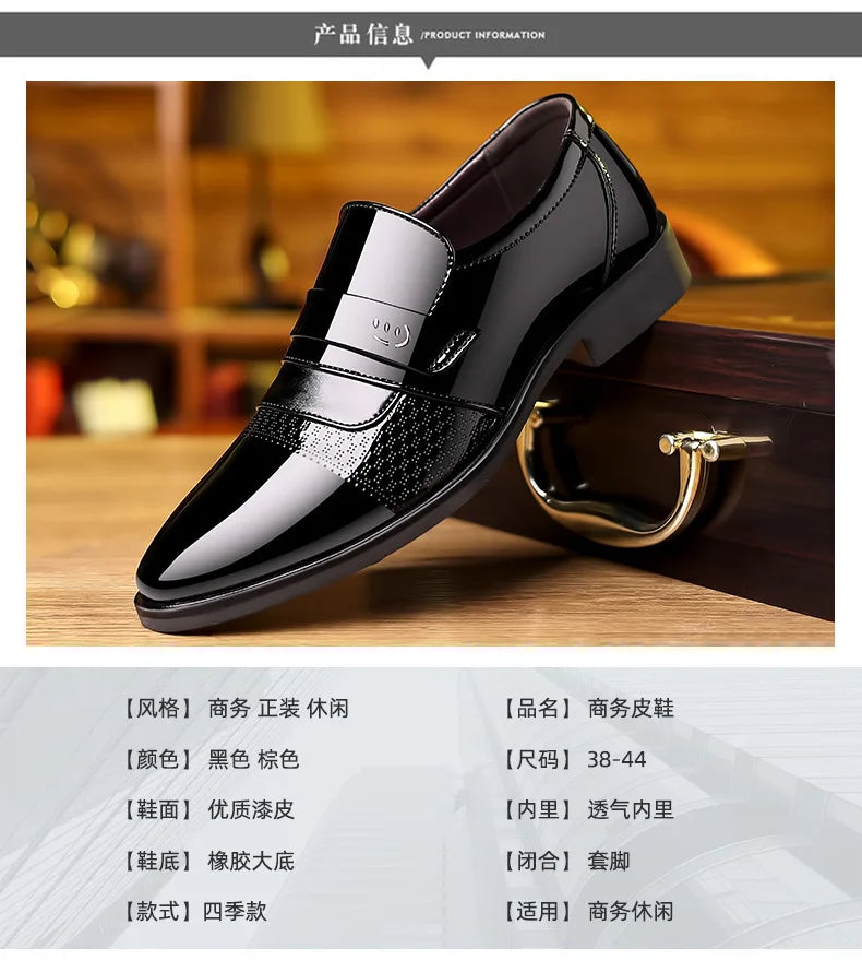 Luxury Men's Leather Shoes Retro Carved Lace-up Brogue Oxford Wedding Men Dress Shoes Male Formal Business Gentleman Office Shoes