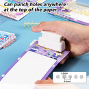 Fromthenon 5 Holes Puncher Loose Leaf Notebook Paper Mini Puncher Loose-leaf Binding Student Office Stationery Supplies
