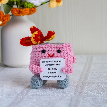 New Knitted Positive Turtle Doll Handmade Emotional Support Positive Crochet Sea Turtles Gifts for Christmas New Year Birthday